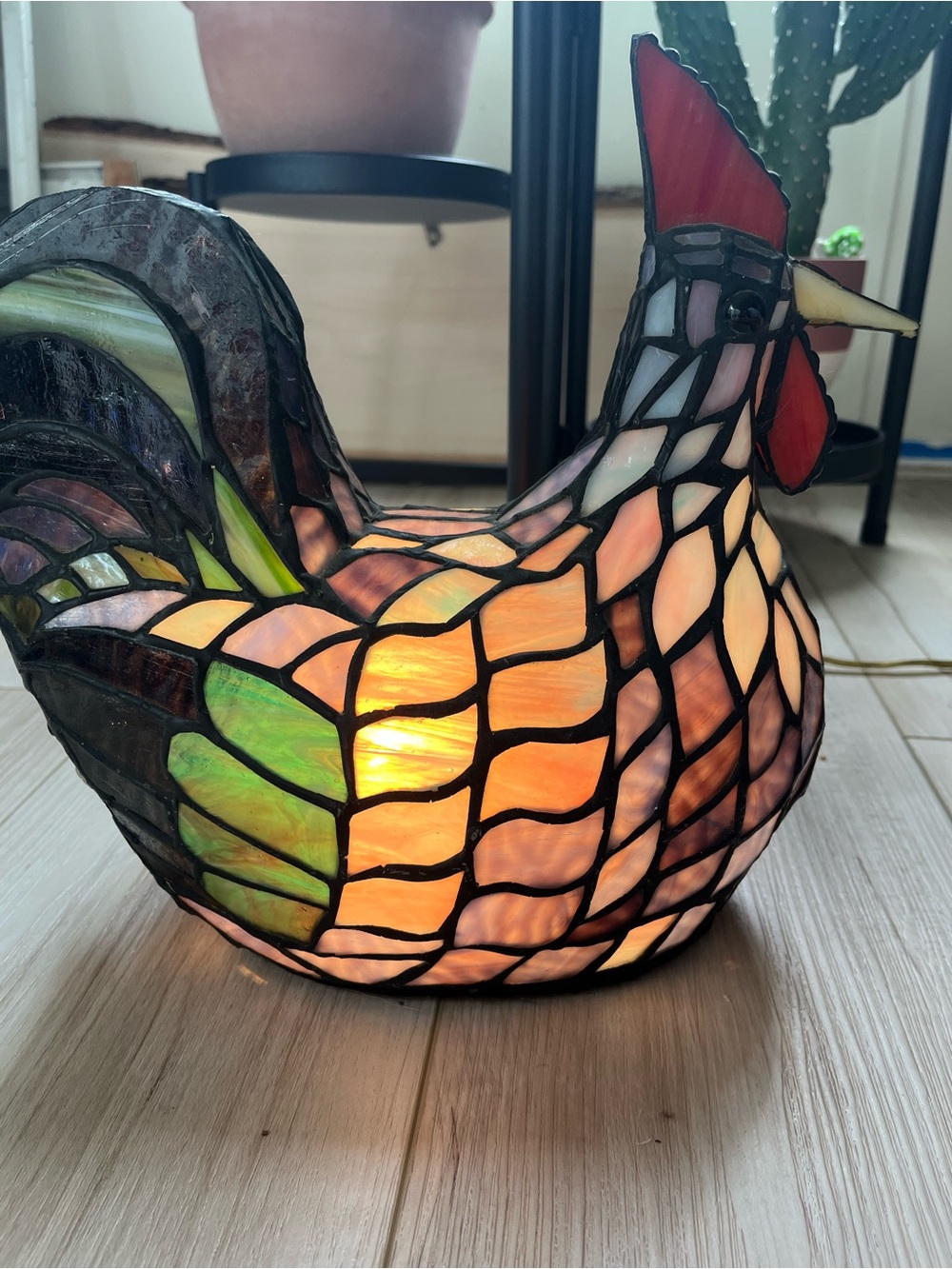 VTG Tiffany stained glass rooster - Picture 13 of 16